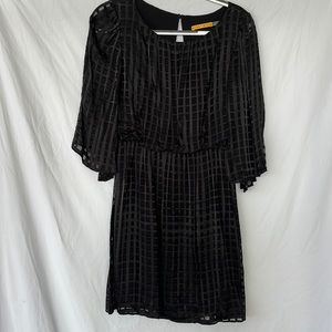 Alice and Olivia - laser cut silk overlay dress